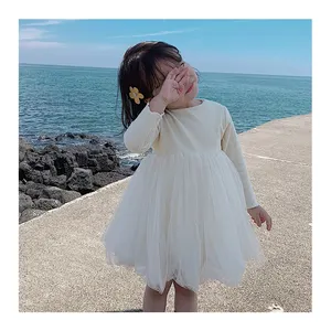YOEHYAUL 5 Colors 2024 Spring Fall Infant Princess Tutu Dress For Girls White Long Sleeve Kids Baby Tulle Dress Lace Luxury