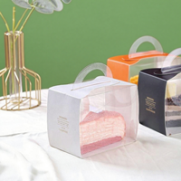 Boîte à tranches de gâteau mousse aux myrtilles en gros, en papier couché jetable, personnalisable, avec impression quadricolore, en matériaux recyclés