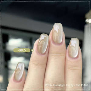 Vernis à ongles gel UV effet œil de chat blanc lune de luxe, formule résine, végétalien, écologique, non toxique, certifié MSDS - Product Image 6
