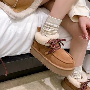 Bottes de neige pour femmes, classiques d'hiver, chaussures à lacets, chaussures décontractées augmentant la taille, chaussures en coton - Product Image 4