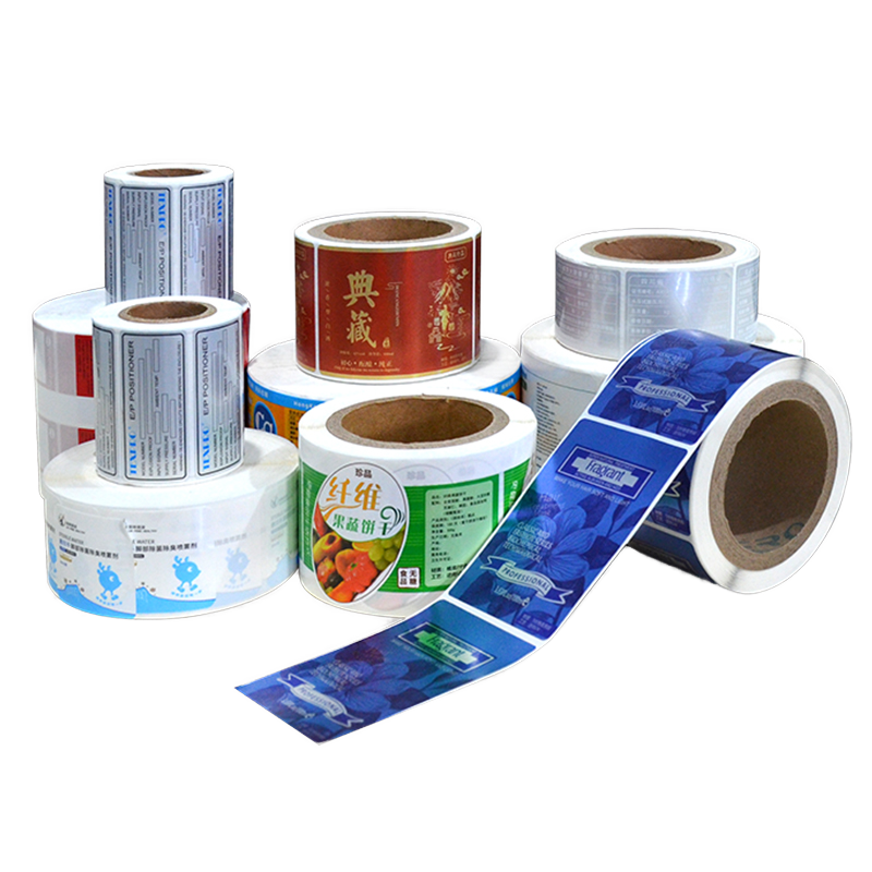 Vinyl Waterproof Adhesive Labels Customizable Sticker CMYK Color Rectangular Shape Ink Jet Printing Transparent Gold Packaging