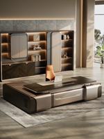 Ensemble de bureau moderne en forme de L sur mesure avec chaise de patron pour bureau de direction Bureau de haute qualité Table de PDG