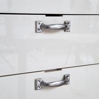Poignée de porte de placard, de porte en bois ou de fenêtre en acier inoxydable épaissi, style ancien, luxe léger, motif floral en forme d'arc