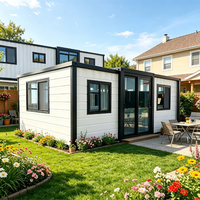 Maison Modulaire Conteneurisée à Toit Plat Extensible 20 pieds – Maison Préfabriquée Personnalisable, Bureau Respirant pour Jardin, Atelier, Villa, Supermarché, Parc