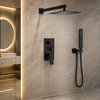 Système de douche thermostatique encastré en acier inoxydable avec affichage numérique de la température et ensemble de douche pluie – Vente en gros