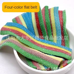 Caramelo de cinturón amargo arcoíris al por mayor con sabores de cola, fresa y arándano tiras de regaliz rellenas dulces a granel de moda - Product Image 6