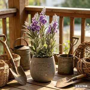 Bouquet de fleurs artificielles réalistes faites à la main, lavande à pointes avec feuilles en forme <span class=keywords><strong>d</strong></span>'épée, pour la <span class=keywords><strong>d</strong></span>écoration de la maison, de mariages, de remises de diplômes et de jardins - Product Image 3