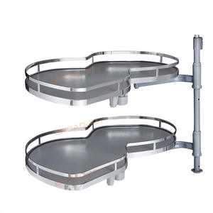 Étagère de rangement <span class=keywords><strong>d</strong></span>'<span class=keywords><strong>angle</strong></span> pour armoire de <span class=keywords><strong>cuisine</strong></span>, tiroir coulissant rotatif double couche pour casseroles et bols, design moderne et simple, pour garde-manger - Product Image 6