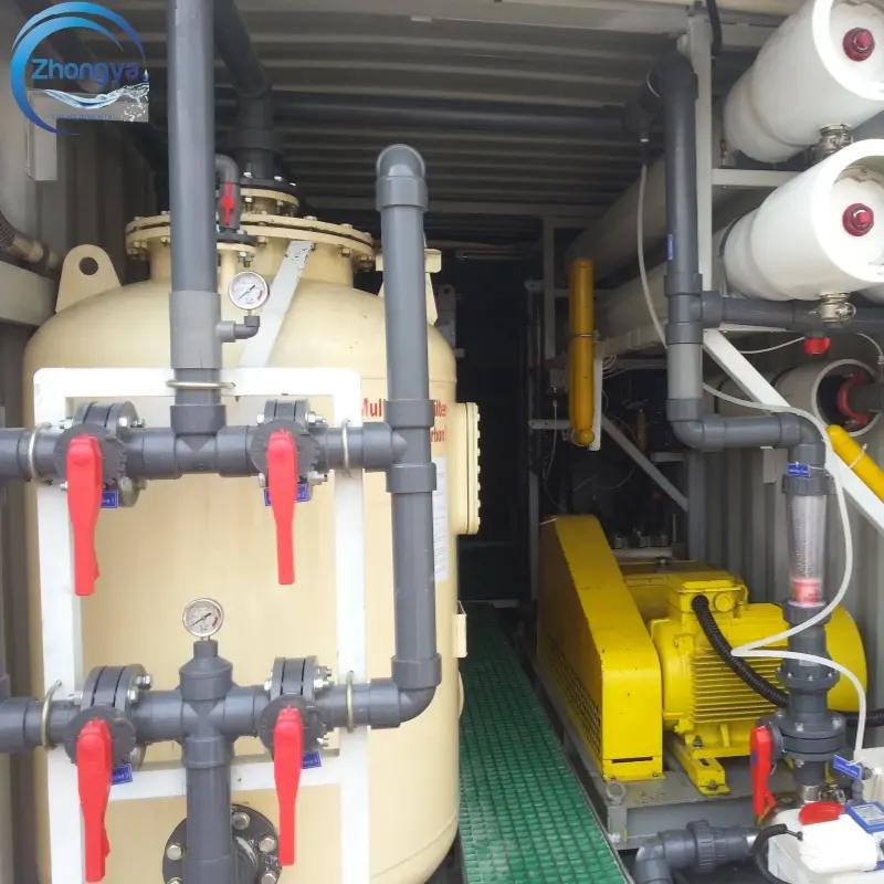 RO hệ thống điện thoại di động containerized thẩm thấu ngược nước biển Hệ thống lọc nước máy lọc nước biển khử Muối Nhà máy