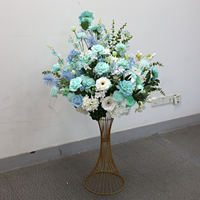 Boule de fleurs artificielle en soie bleu menthe clair pour centre de table de mariage, décoration de hall d'hôtel et de banquet