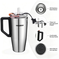Bouteille d'eau isotherme en acier inoxydable personnalisable de 30 oz avec paille pour les voyages