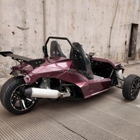 Tricycle de course motorisé à essence 350cc, style T-Rex, violet fantaisie, pour adultes, à trois roues, avec marche arrière, 2 places