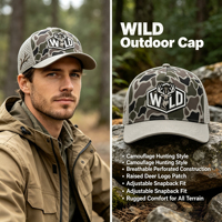Gorra Trucker de Camuflaje de Secado Rápido con Bordado 3D de Ciervo, Ligera, Protección Solar, para Camping y Pesca
