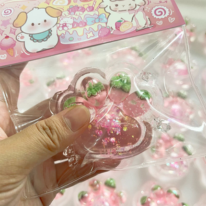 Sequins Strawberry <b>Cat</b> Paw <b>Squishy</b> TPR Super Soft Mud Feel Slow Rebound Stress Relief Toy Squeeze Toy Decompression Toy - Product Image 4