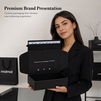 Emballage en carton ondulé personnalisé de luxe, imprimé, doux au toucher, avec bande détachable, emballage noir pour chaussures, boîte d'expédition, emballage pour avion