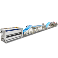 Volledig automatische fruitwasmachine met roterende borstel en hogedruksproeier voor appels, sinaasappels en wortelgroenten