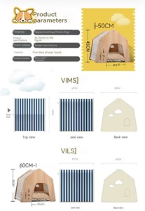 Camas Modernas para Gatos y Perros para Todas las Estaciones, Camas Ventiladas Ecológicas de Madera Maciza para Mascotas con Diseño Desmontable y Lavable - Product Image 2