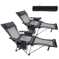 Chaise longue pliante en maille portable pour la pause déjeuner, respirante, pour le bureau, la pêche à la plage, se rafraîchir, chaise longue pliante
