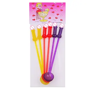 Prodotto del negozio erotico stoviglie per feste Sexy divertente forma del pene in plastica 6 pz/set cucchiaio del sesso per il fornitore di giocattoli del sesso della barra per adulti