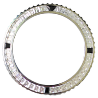 Montre de luxe en acier inoxydable de 40 mm avec pierres précieuses, lunette personnalisable avec logo, remplacement saphir, rubis, zircon, diamant
