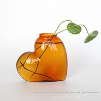 Vase en verre borosilicate de haute qualité, couleur primaire créative, fait main, arrangement floral, décoration hydroponique pour table à manger