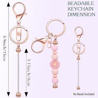 Kit en gros de porte-clés perlables haut de gamme, bande de porte-clés vierge mignonne pour la création de porte-clés de luxe, fournitures rapides