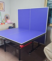 Table de ping-pong pliable pour usage domestique, 2740 x 1525 x 760 mm, pieds réglables, livrée avec un ensemble de poteaux de filet