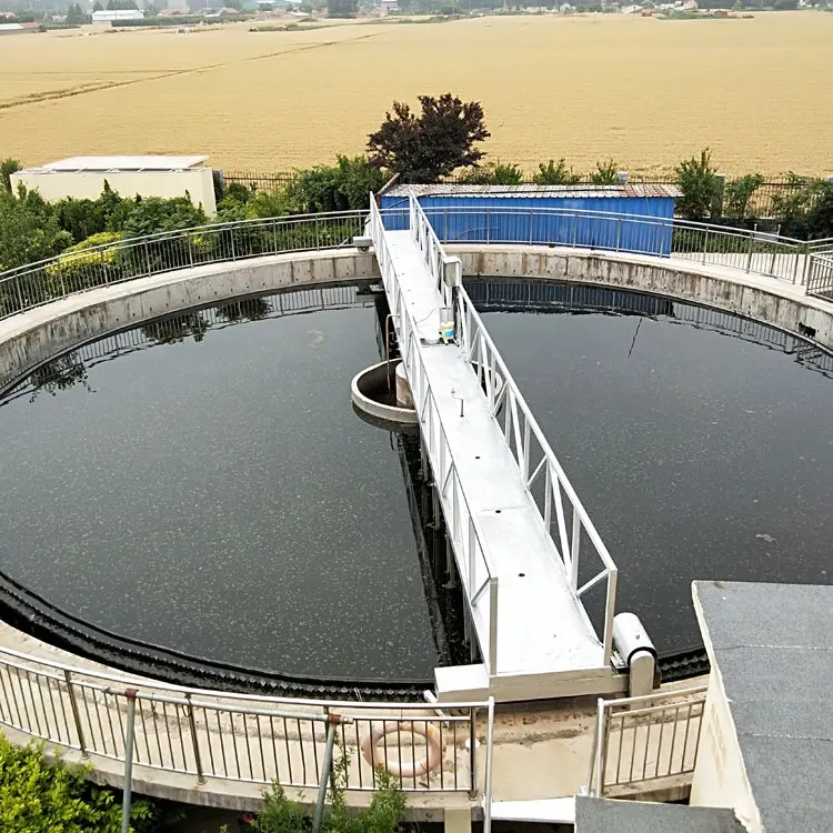 Lodos raspador de clarifier en la planta de tratamiento de aguas residuales