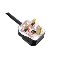 Prise électrique britannique 13A homologuée BS 1363, 3 broches carrées, prise secteur AC, matériau bakélite noir, personnalisable, usage résidentiel
