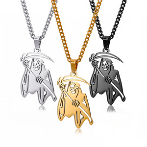 Colgante de acero inoxidable para hombre, protección impermeable, collar de la señora de la Santa Muerte - Product Image 1
