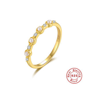 Wholesale S925 sterling silver vintage freshwater pearl <b>ring</b> with diamond <b>fashion</b> jewelry luxury diy <b>ring</b> - Product Image 5