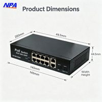 Commutateur PoE Gigabit 8 ports d'usine, 2 ports UTP, 2 ports SFP, 10/100/1000 Mbps, Ethernet, IEEE 802.3, CCTV, IP, AP-3048GE