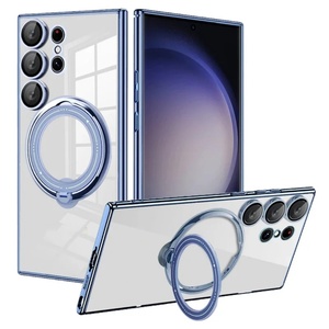 Luxury for Samsung S25 Ultra Magnetic Phone Case <b>Wireless</b> <b>Charging</b> Wholesale Mobile Protective Cover Ring <b>Stand</b> Bracket - Product Image 3