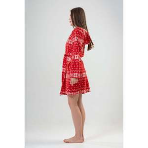 Robe de chambre en polaire à motif de Noël pour femmes, rouge, manches longues, douce, décontractée, vêtements de nuit - Product Image 2