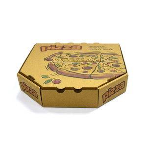 Boîte à pizza personnalisée en papier ondulé brun rouge jaune noir Boîte d'emballage alimentaire en papier kraft - Product Image 3