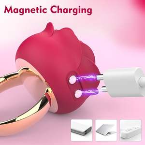 Rose Sexspielzeug Klitoris Vibrator-Offene Fingerringe für Frauen Schmuck <span class=keywords><strong>ring</strong></span>, Mini Size Klitoris Nippel mit 10 Vibrations modi - Product Image 5