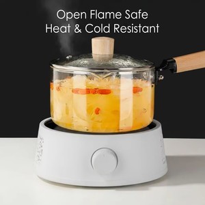 <span class=keywords><strong>Casserole</strong></span> en verre borosilicate avec poignée en <span class=keywords><strong>bois</strong></span> et couvercle en verre, résistante à la chaleur, <span class=keywords><strong>pour</strong></span> cuisson au <span class=keywords><strong>feu</strong></span> ouvert, idéale <span class=keywords><strong>pour</strong></span> le lait et les soupes, <span class=keywords><strong>pour</strong></span> la cuisine domestique - Product Image 3