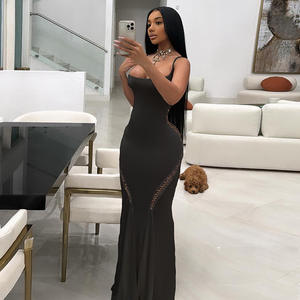 New Spring Damen bekleidung <span class=keywords><strong>Sexy</strong></span> Low-Neck Slim Hip Suspender Hohl kleid für Frauen - Product Image 2