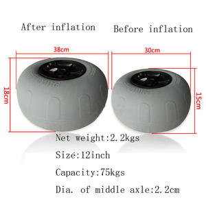 Chariot de kayak portable robuste en aluminium de haute qualité avec roues en PU de 12 pouces pour la plage - Product Image 6