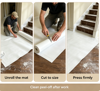 Rouleau de feutre de rénovation auto-adhésif avec couleur et logo personnalisés, résistant à la peinture, feuille protectrice non tissée pour sols, pour la décoration intérieure