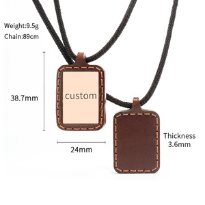 Collar Escapulario con Colgante de <span class=keywords><strong>Cristo</strong></span> y la Virgen María, Diseño Personalizable, Cadena de Cuero para Mujer - Product Image 3