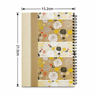 Carnet à spirale personnalisé 215x152mm, 80 feuilles, papier ligné, reliure spirale, couverture imprimée florale, papeterie scolaire et de bureau