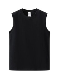 230G 100% Cotton Sleeveless T-shirts for <strong>Men</strong> and Women Summer Sports <strong>Vests</strong> <strong>White</strong> Loose Round Neck Waistcoat - Product Image 2