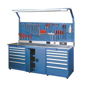 Customized Working Tables Mechanics Metal Electric Esd Workshop Garage Workbench With Drawer