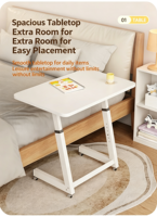 Table d'appoint pliable ergonomique en bois durable avec tiroir, porte-gobelet réglable et extensible, mobile, écologique, à assembler soi-même