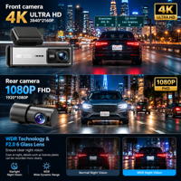 Nouvelle boîte noire de voiture 4K, caméra de tableau de bord Wi-Fi GPS 4K+1080P, dashcam Wi-Fi 4K double objectif avant et arrière, caméra de tableau de bord ADAS Wi-Fi 4K