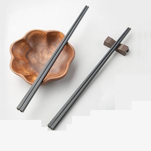 Palillos de Plástico Personalizados con Logotipo Grabado, Reutilizables, Bonitos, Japoneses, Negros, Lisos - Product Image 1