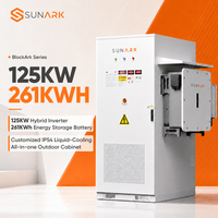 Système de batterie solaire haute tension Sunark 125 kW 261 kWh, armoire de stockage d'énergie extérieure, batterie solaire Lifepo4 commerciale et industrielle
