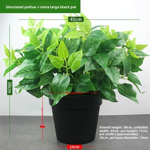 Planta Artificial de Bonsái en Maceta con Hojas de Rosa Verde Simuladas, Decoración para Interiores y Exteriores - Product Image 2