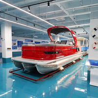 Bateau ponton familial performant en aluminium pour eau salée, idéal pour les fêtes, avec deux sièges de capitaine, à vendre